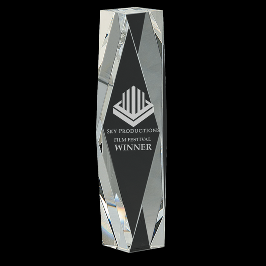 Clear Crystal Facet Tower