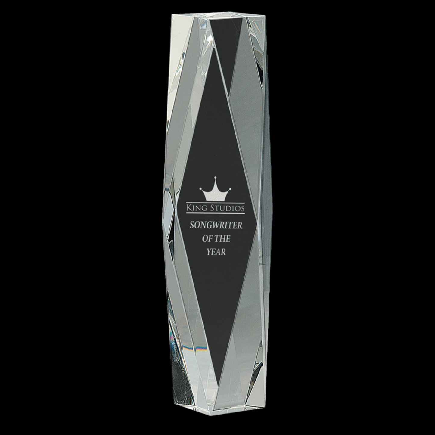 Clear Crystal Facet Tower