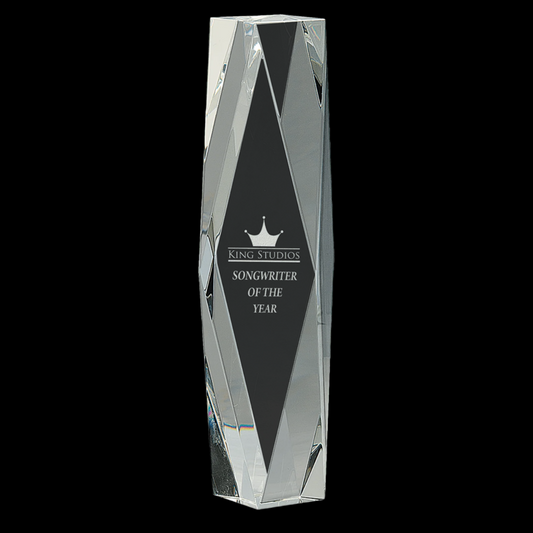 Clear Crystal Facet Tower