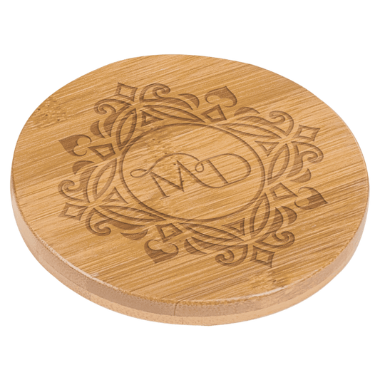 3.5" Round Bamboo Coaster