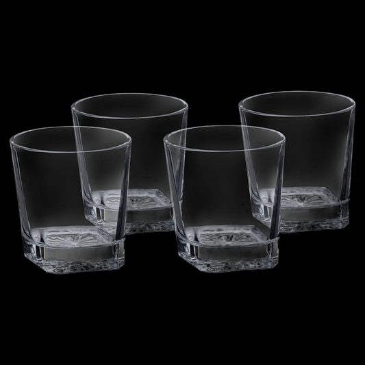11 oz. Square Rocks Glasses Set of 4 with Gift Box
