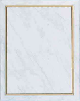 White Marble Finish Plaque with Gold Cove Edge