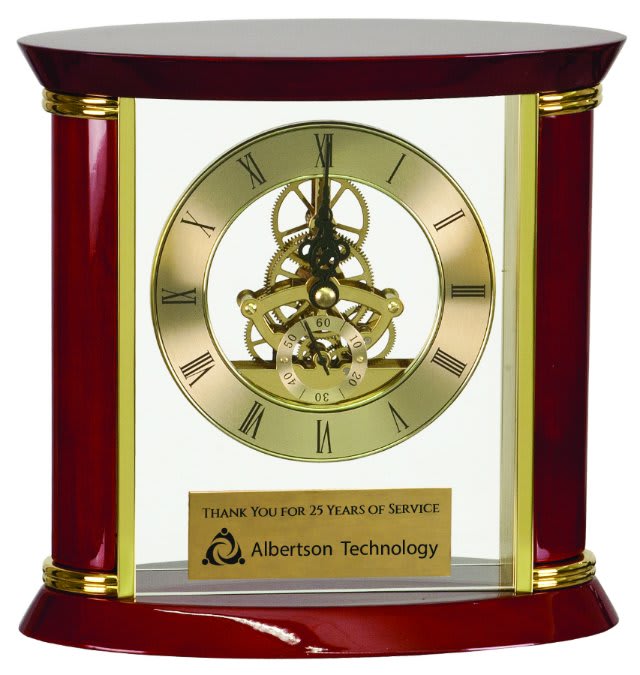 7.75" Executive Rosewood Piano Finish Clock
