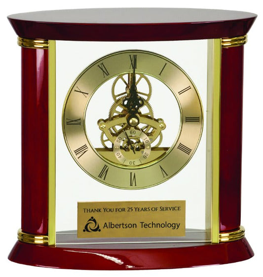 7.75" Executive Rosewood Piano Finish Clock
