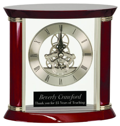 7.75" Executive Rosewood Piano Finish Clock