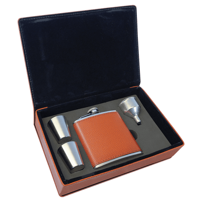 6 oz. Leatherette Flask Gift Set