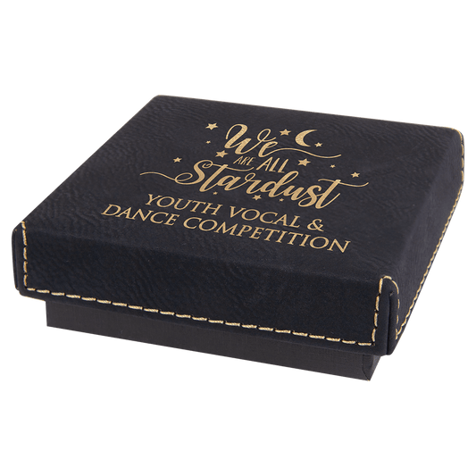 Black/Gold Medal Box with Leatherette Lid