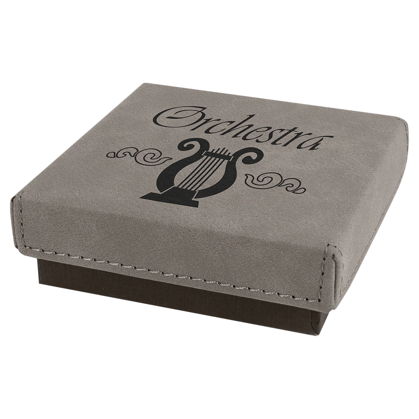 Gray Medal Box with Leatherette Lid