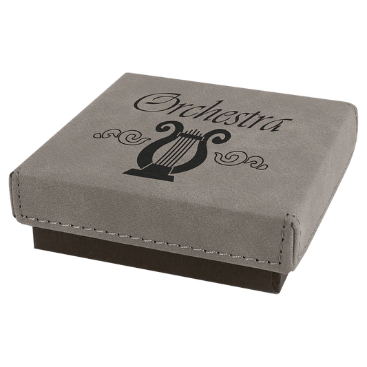 Gray Medal Box with Leatherette Lid