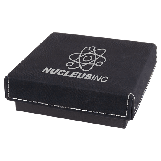 Black/Silver Medal Box with Leatherette Lid