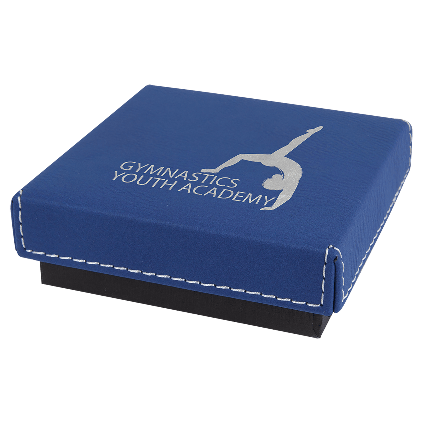 Blue/Silver Medal Box with Leatherette Lid