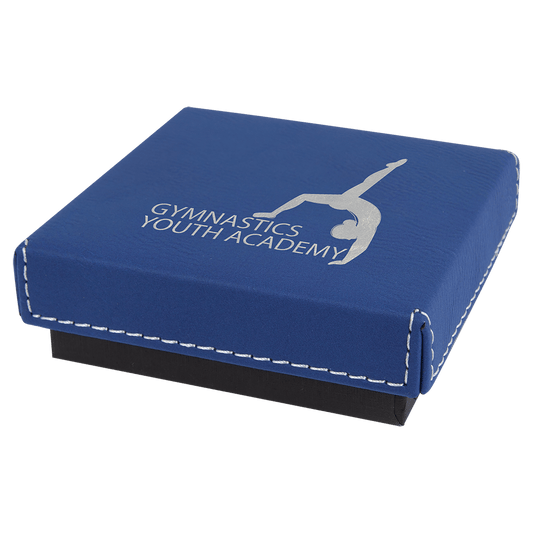 Blue/Silver Medal Box with Leatherette Lid