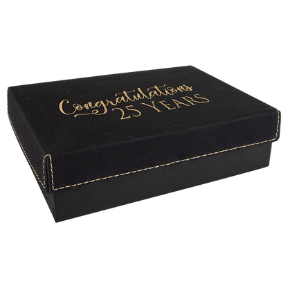 Black/Gold Gift Box with Leatherette Lid