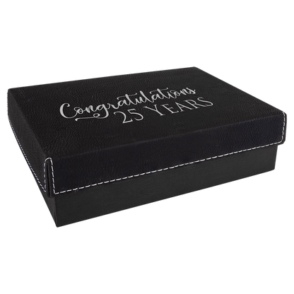 Black/Silver Gift Box with Leatherette Lid