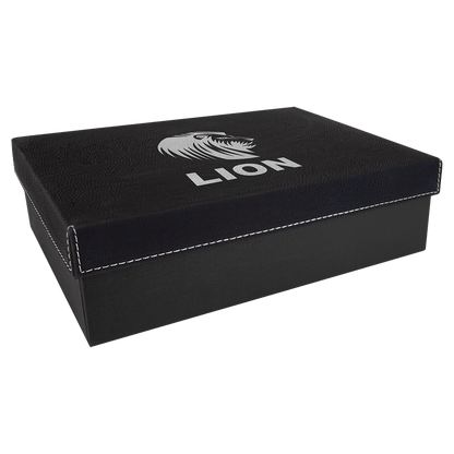 Black/Silver Gift Box with Leatherette Lid