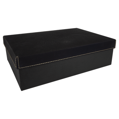 Black/Gold Gift Box with Leatherette Lid
