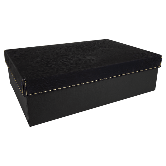 Black/Gold Gift Box with Leatherette Lid