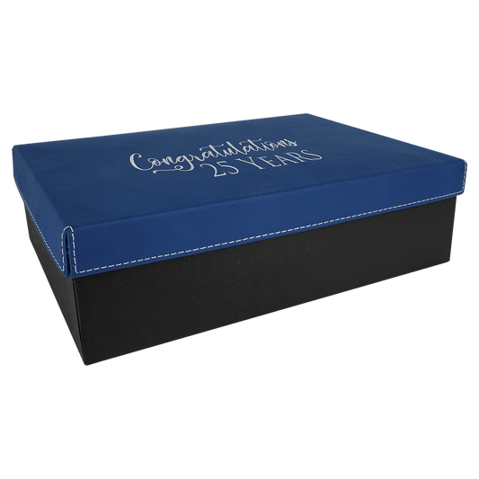 Blue/Silver Gift Box with Leatherette Lid
