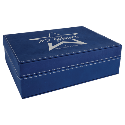 Blue/Silver Leatherette Premium Gift Box