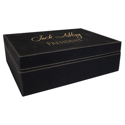 Black/Gold Leatherette Premium Gift Box