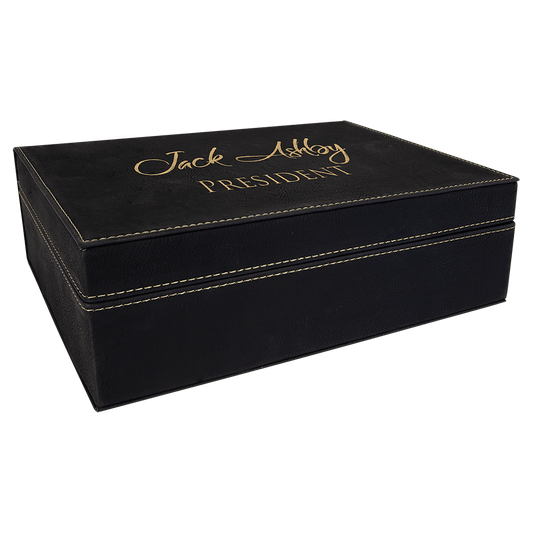 Black/Gold Leatherette Premium Gift Box