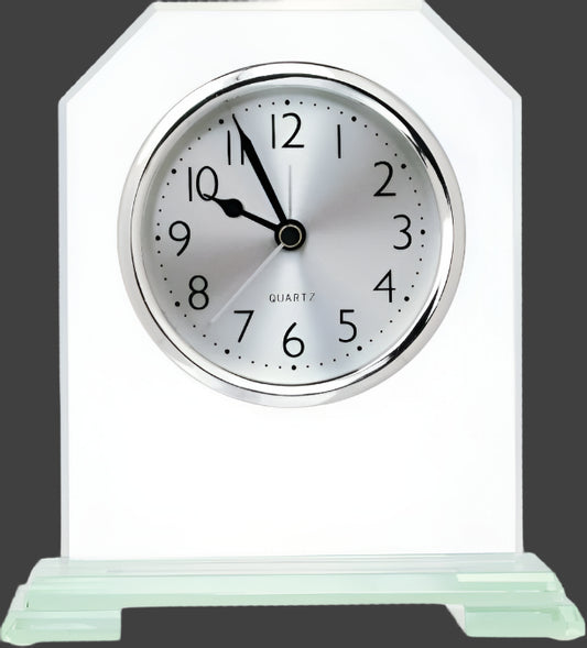 6.5" Clipped Corner Glass Clock