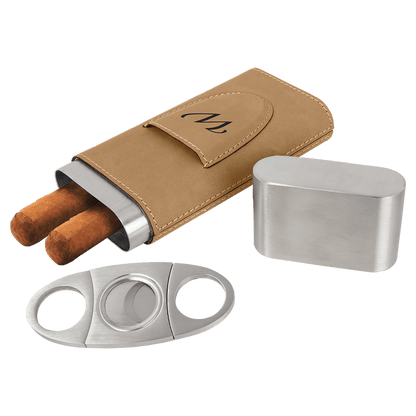 Leatherette Cigar Case with Cutter