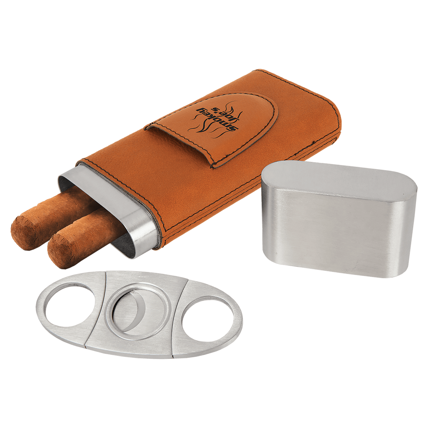 Leatherette Cigar Case with Cutter
