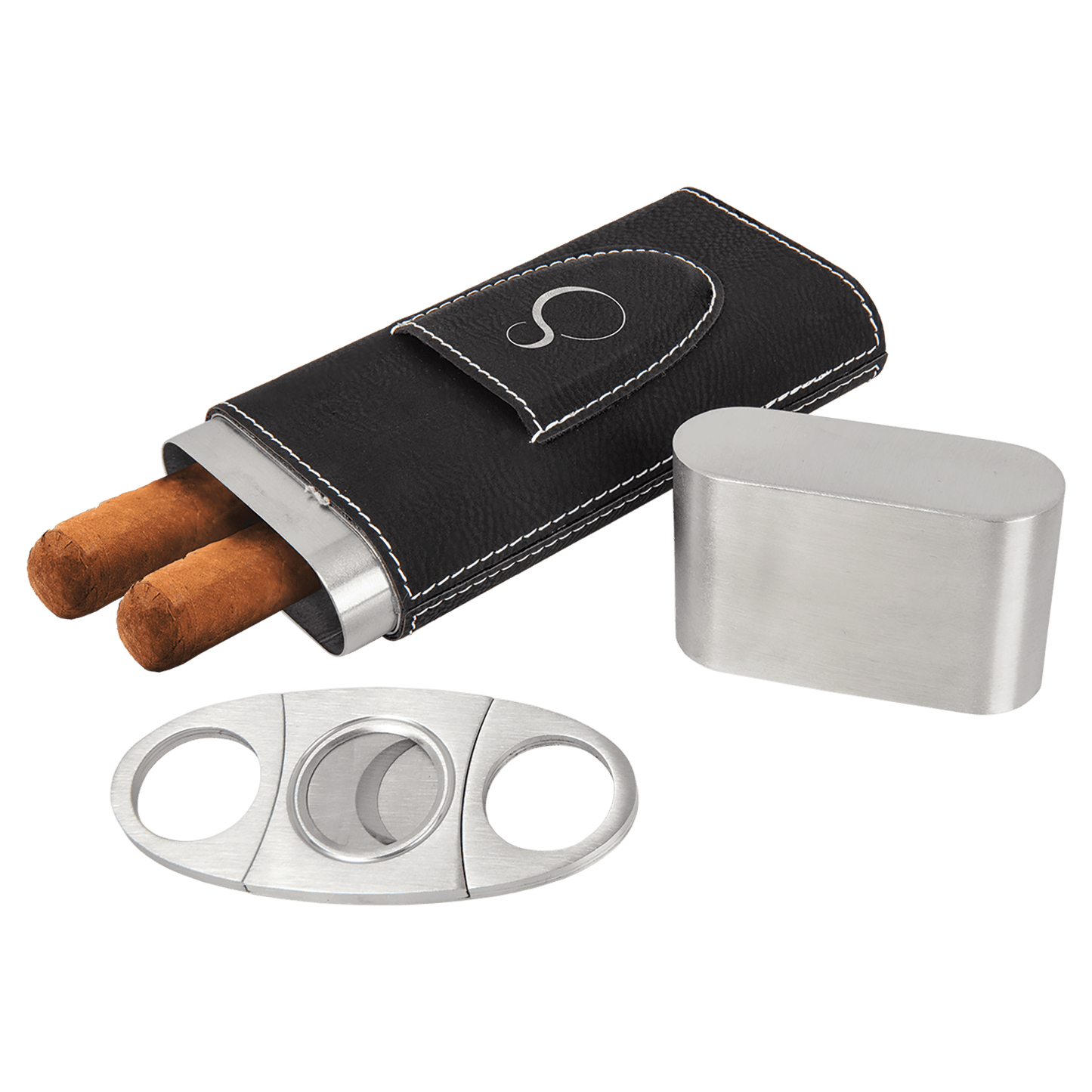 Leatherette Cigar Case with Cutter