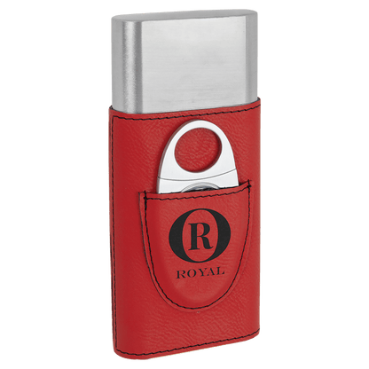 Leatherette Cigar Case with Cutter