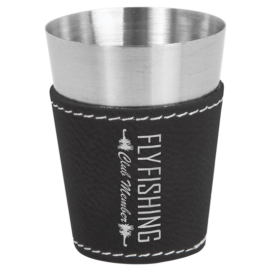 Shot Glass 2 oz. Leatherette & Stainless Steel
