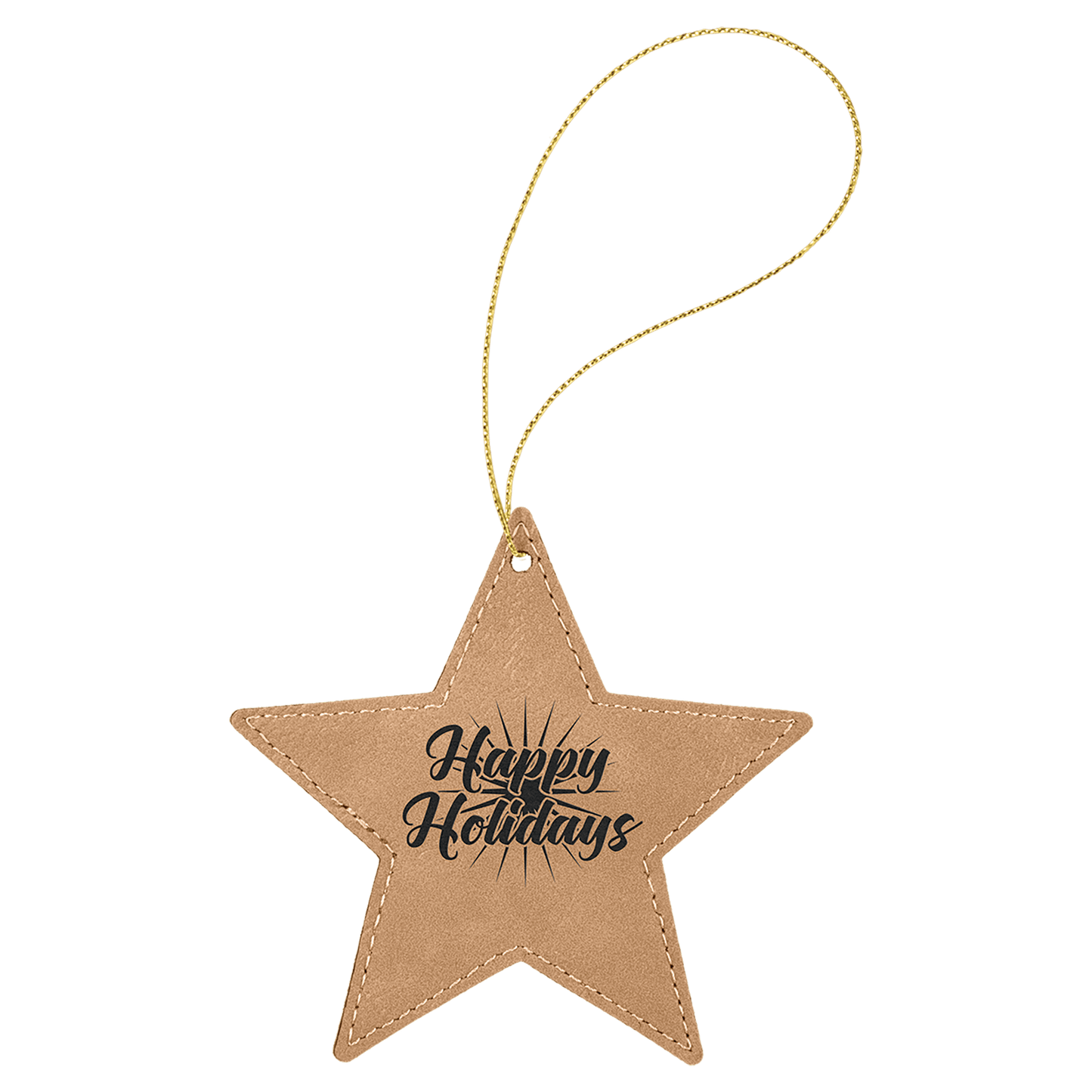 Leatherette Star Ornament with String 4"