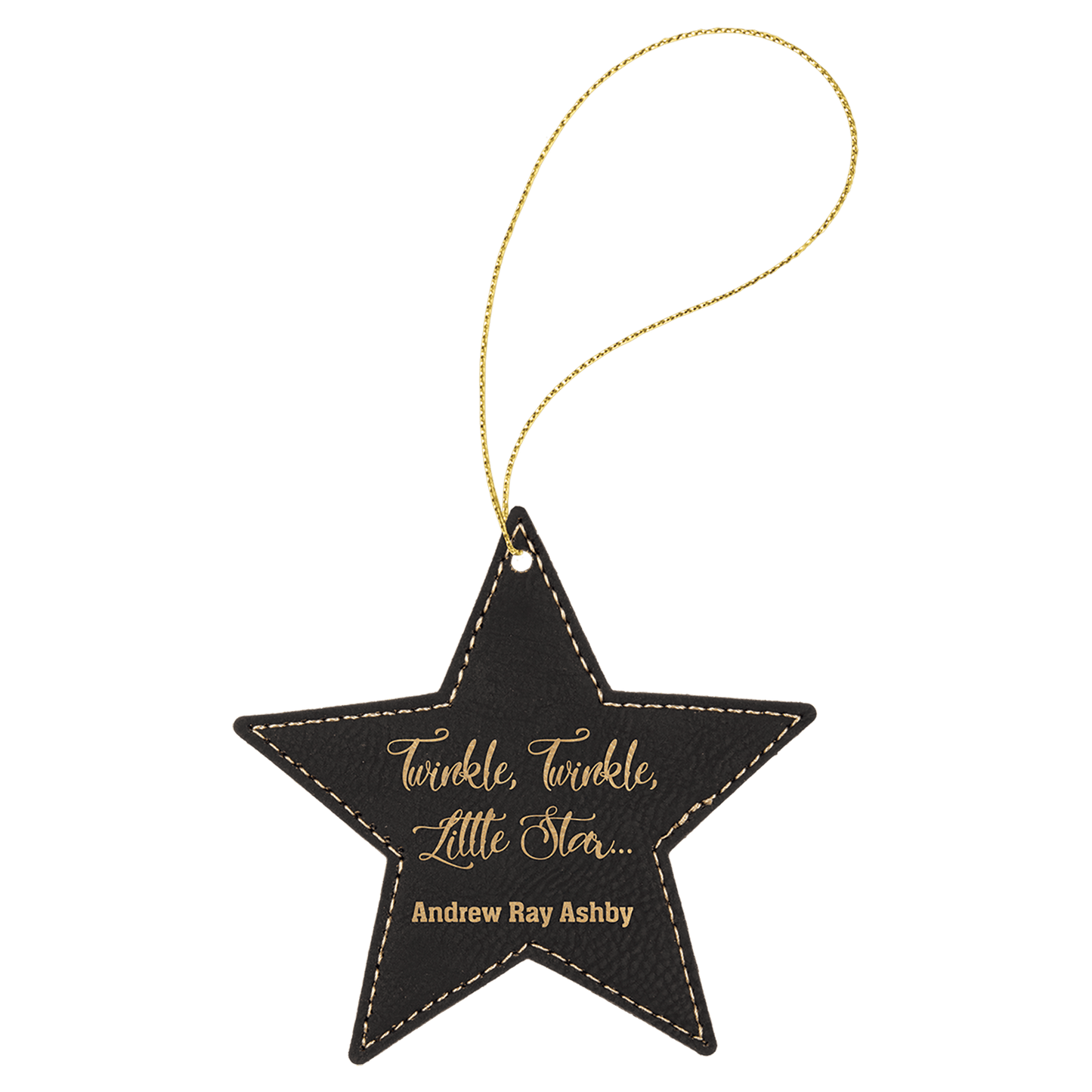 Leatherette Star Ornament with String 4"