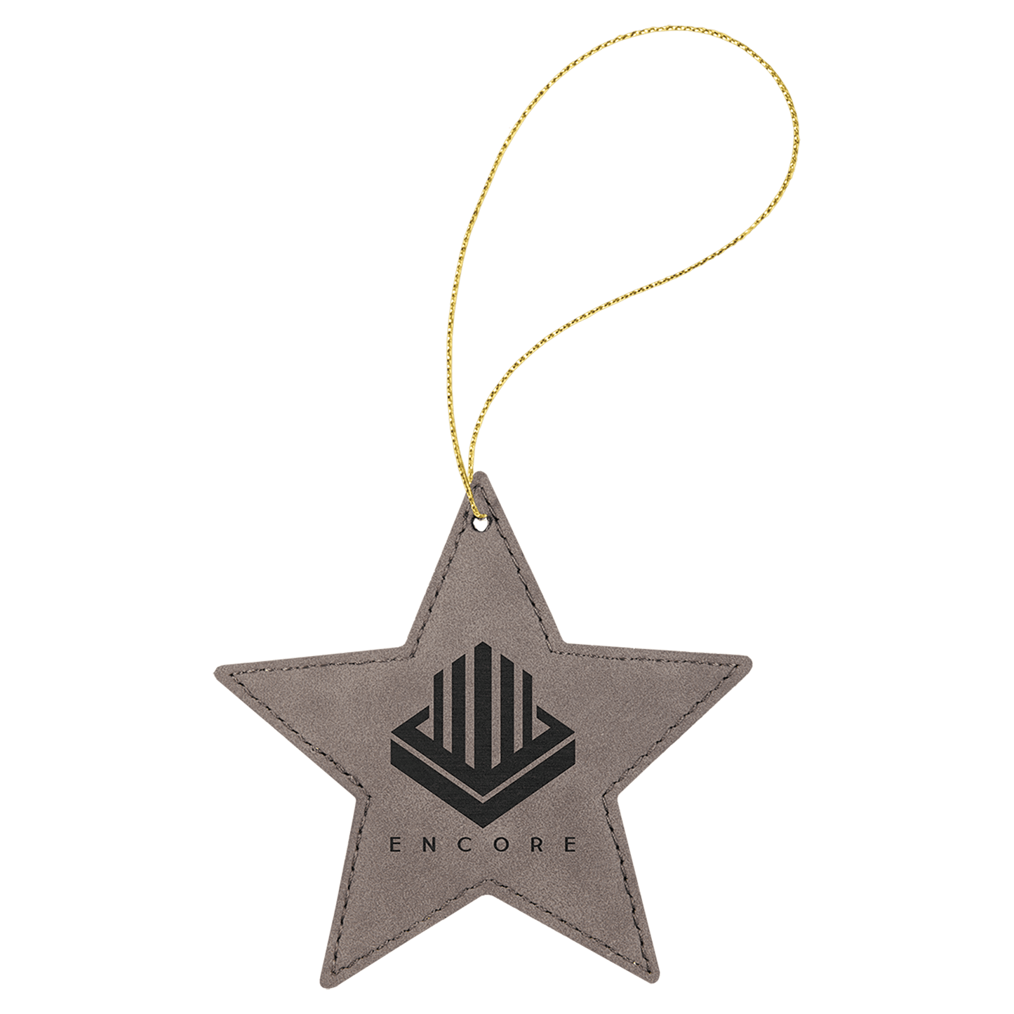 Leatherette Star Ornament with String 4"