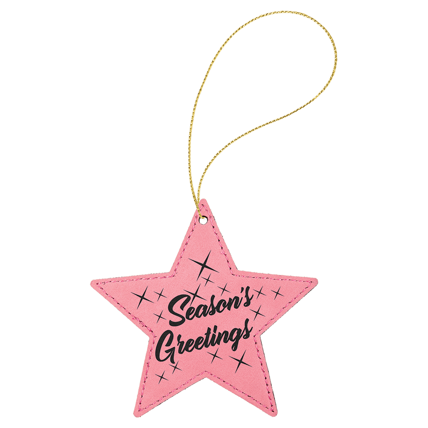 Leatherette Star Ornament with String 4"