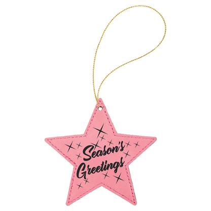 Leatherette Star Ornament with String 4"