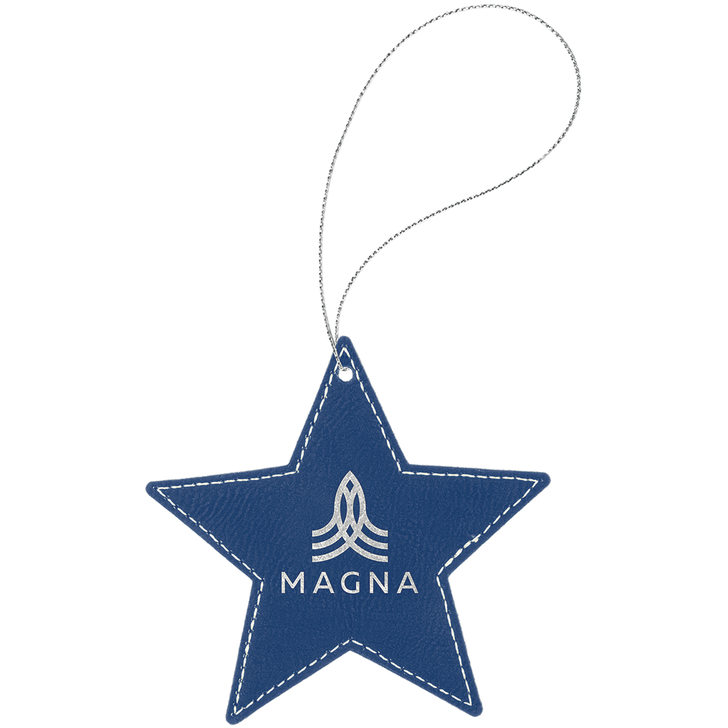 Leatherette Star Ornament with String 4"