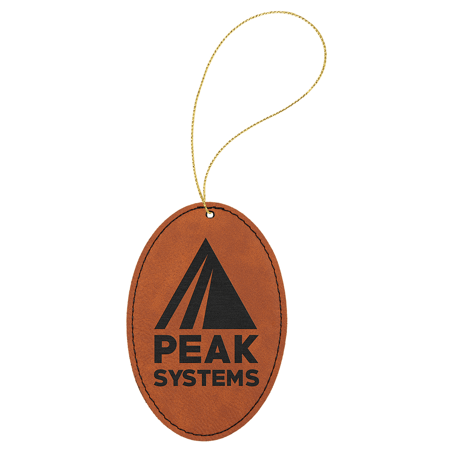 Leatherette Oval Ornament with String 3" x 4.5"
