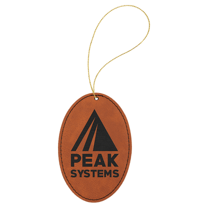 Leatherette Oval Ornament with String 3" x 4.5"