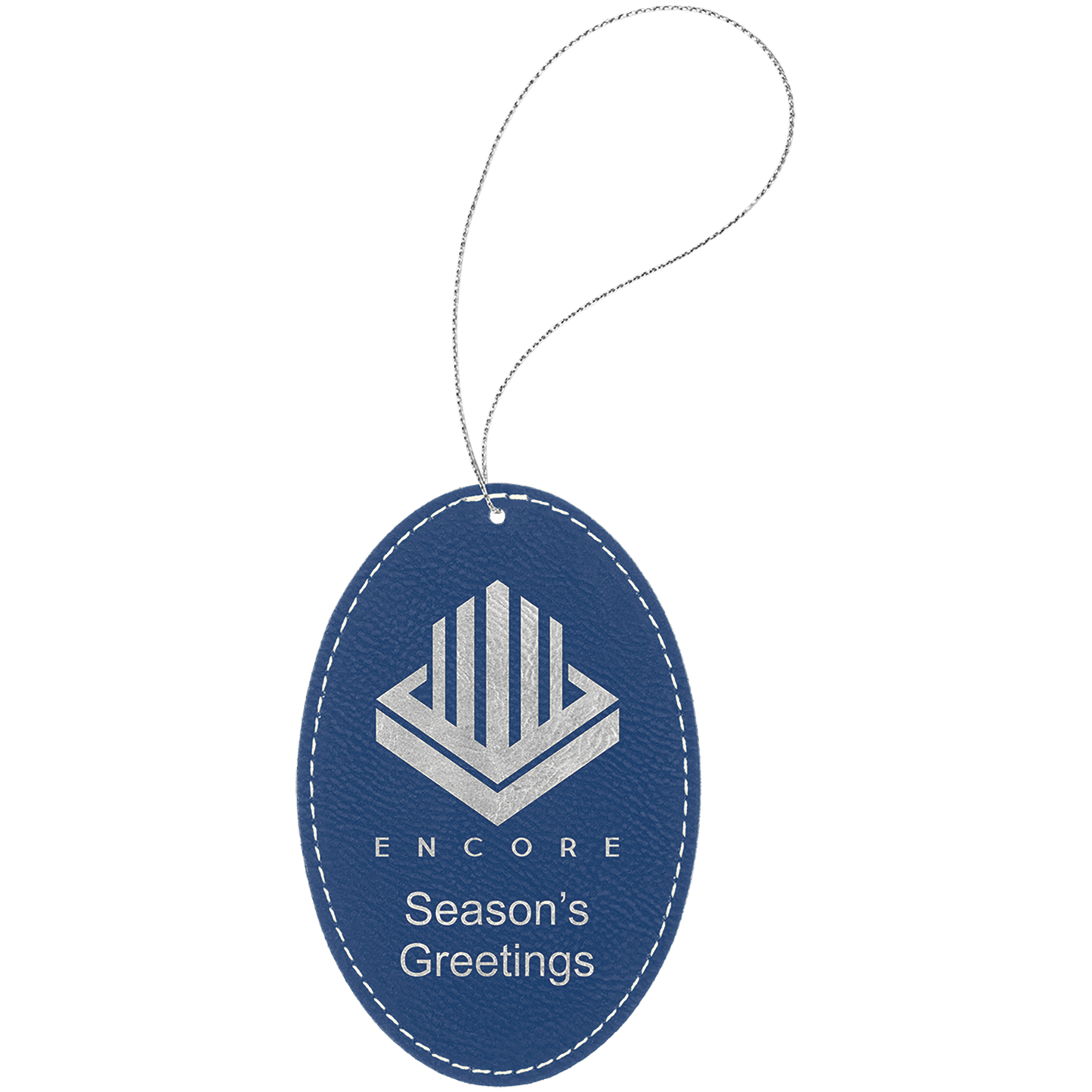 Leatherette Oval Ornament with String 3" x 4.5"