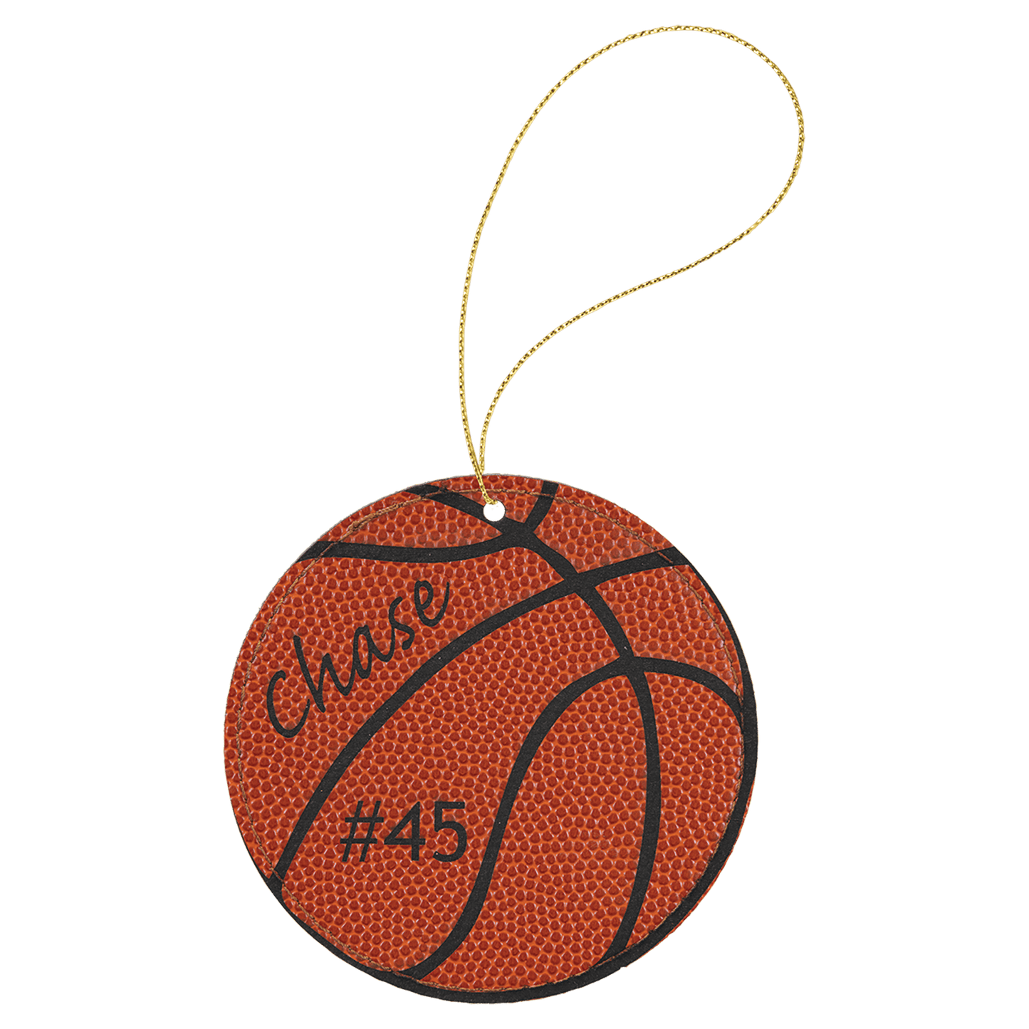 Leatherette Round Ornament with String 3.75"