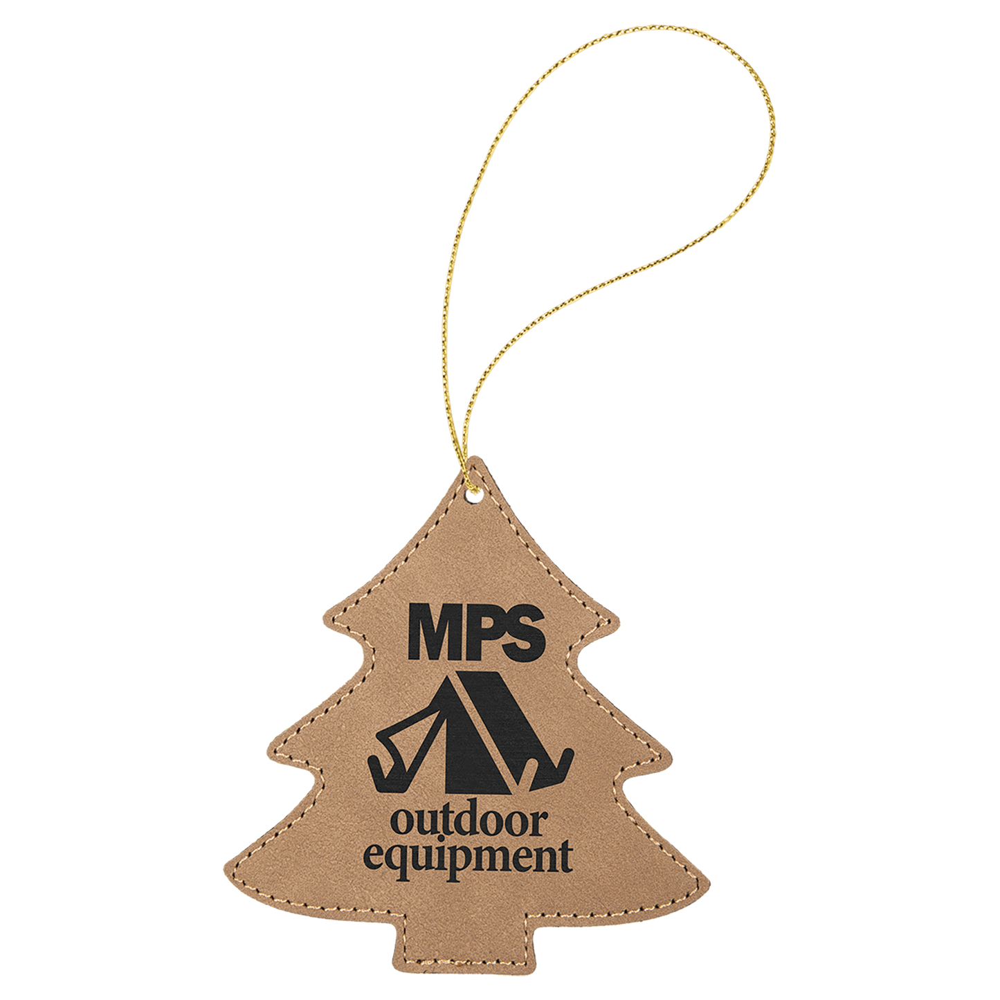 Leatherette Tree Ornament with String 4" x 4.5"