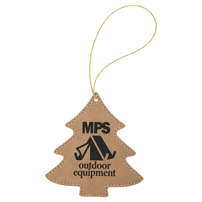 Leatherette Tree Ornament with String 4" x 4.5"