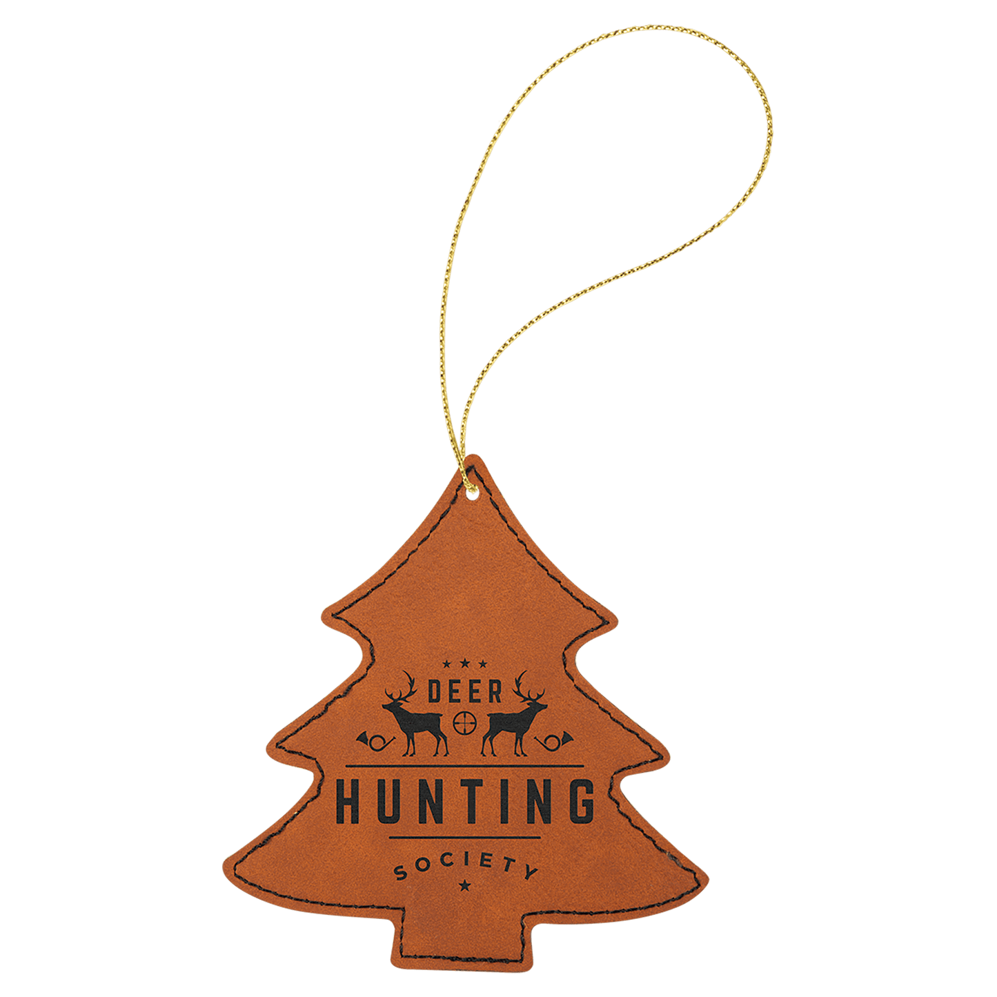 Leatherette Tree Ornament with String 4" x 4.5"