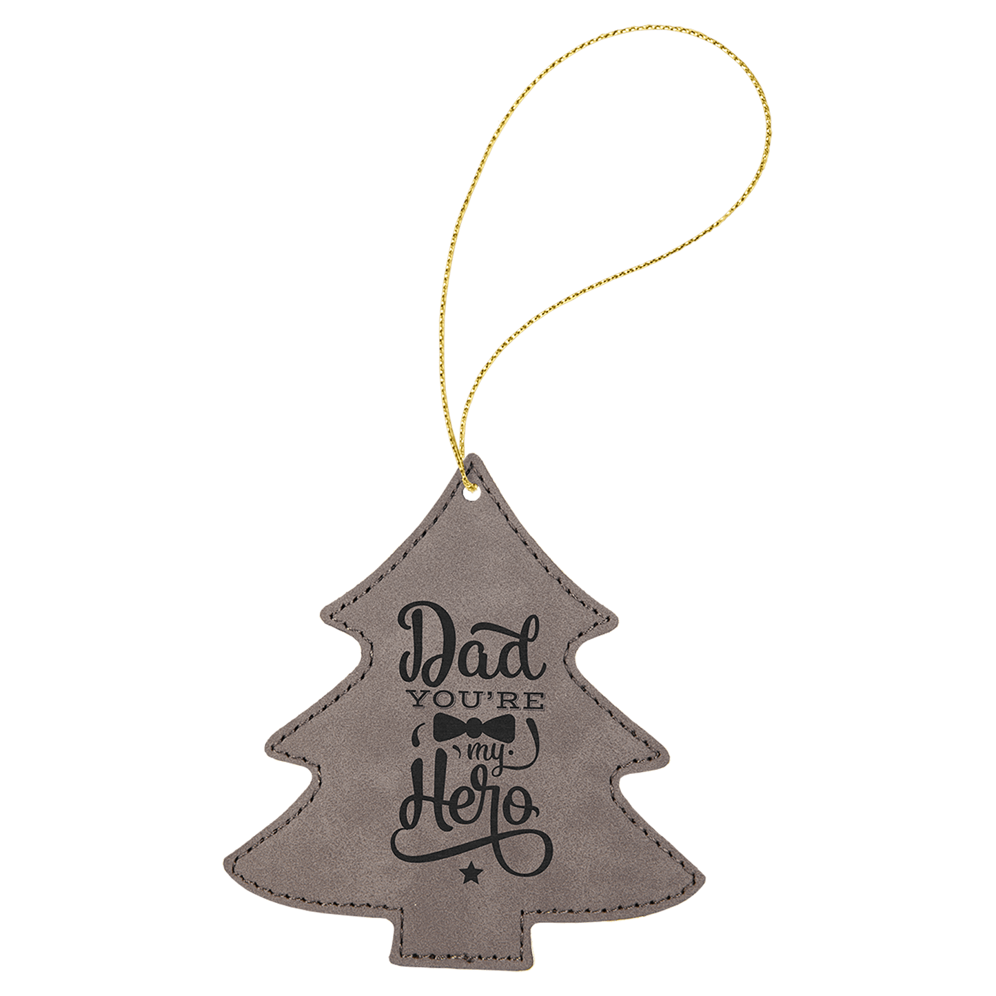 Leatherette Tree Ornament with String 4" x 4.5"
