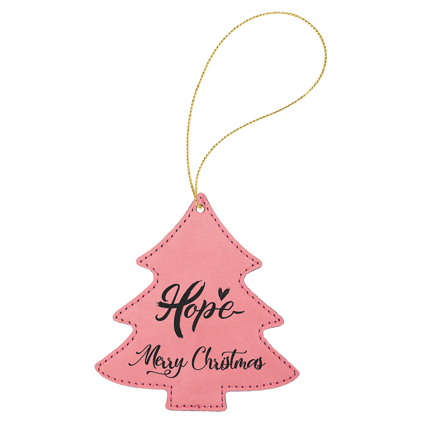 Leatherette Tree Ornament with String 4" x 4.5"