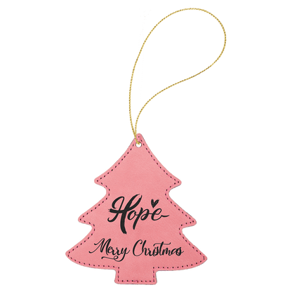 Leatherette Tree Ornament with String 4" x 4.5"