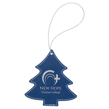 Leatherette Tree Ornament with String 4" x 4.5"