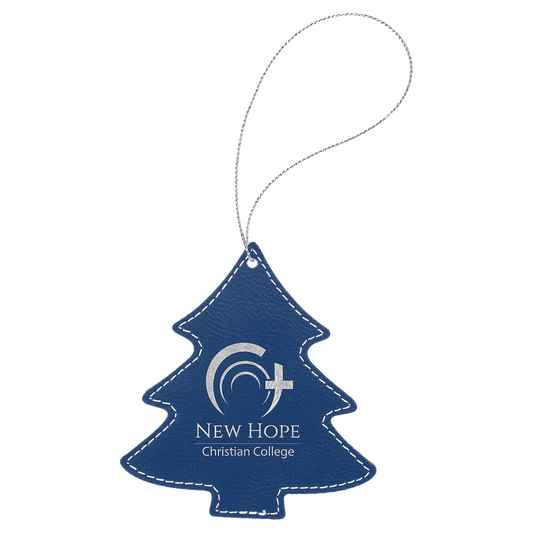 Leatherette Tree Ornament with String 4" x 4.5"