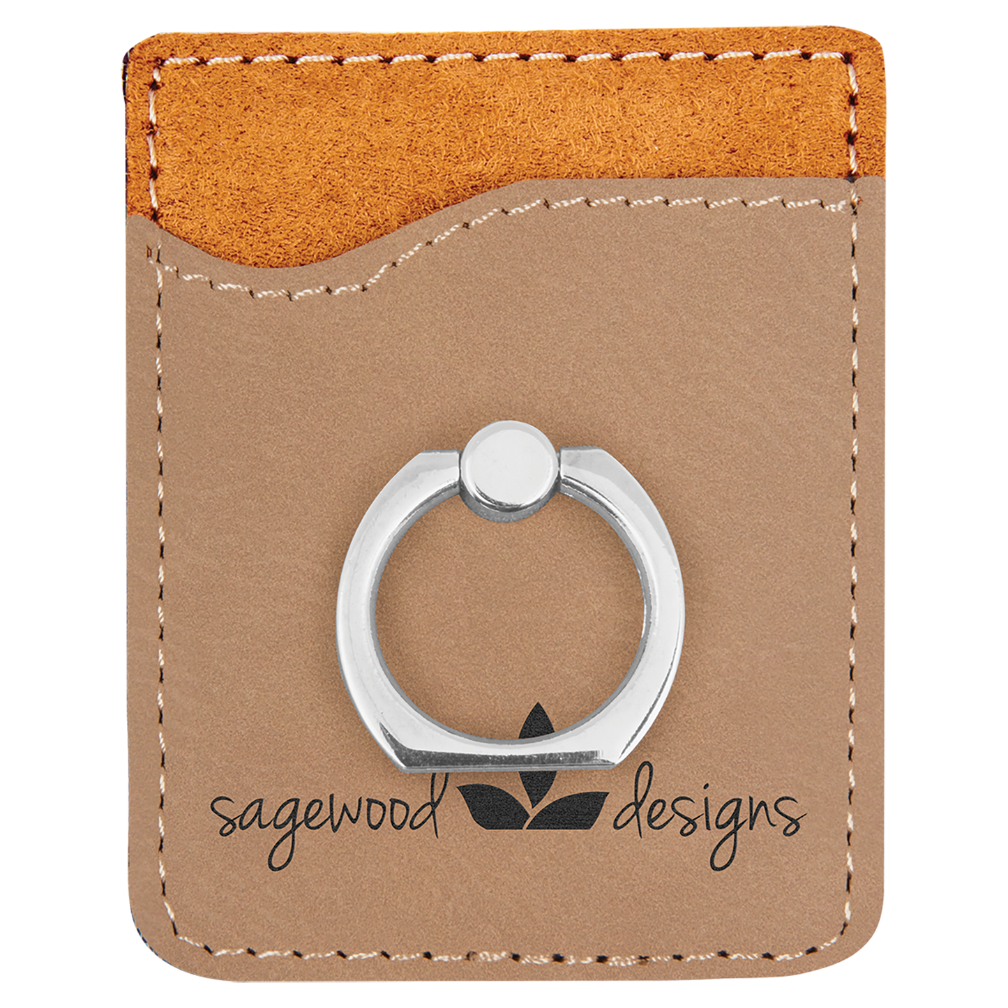 Leatherette Phone Wallet with Ring